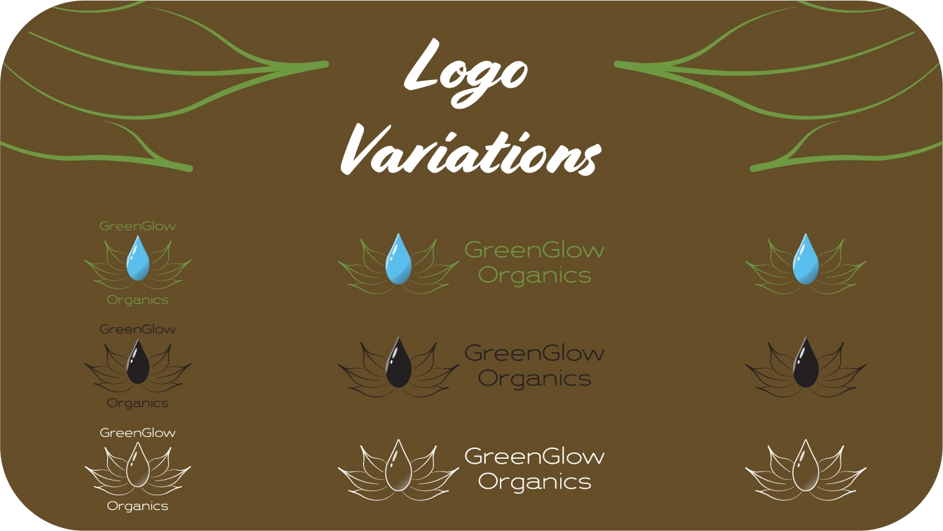 GreenGlow Organics Logo Variations